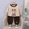 Conjunto de Ropa de Otoño para Niños 2026 Nuevo Conjunto de Dos Piezas con Sudadera de Dibujos Animados de Primavera y Otoño para Niños Ropa Casual Moderna para Bebé
