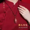 Collar Colgante Cabeza de Buda Arena Dorada Púrpura Cinabrio Colgante para Mujer Colgante Natural para el Año de Nacimiento