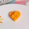 Llavero de Bloques de Construcción Color Amor Accesorios Joyería DIY Material Colgante Hecho a Mano Doble Agujero Colgante Empalmable Corazón de Melocotón