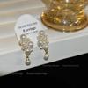 Pendientes de clip con perla de uva, sin agujeros, de alta gama, estilo francés, vintage, distintivos, para mujer, ligeros y de lujo, con circonitas.