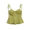 Comércio Exterior Transfronteiriço Spot 2025 Estilo Europeu e Americano Moda Feminina Versátil Tops Multicores Tops Tubo e Alças