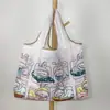 Bolsa de Compras Grande Impresa Lista para Usar Bolsa de Nylon Impermeable Bolsa Ecológica Bolsa para la Compra de Supermercado Bolso de Mano Bolsa Plegable Mayoreo