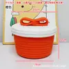 Cesta de almacenamiento tejida hecha a mano al por mayor de fábrica, caja de almacenamiento de color macarrón con tapa, decoración de escritorio para el hogar y organizador de artículos varios