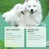 Polvo para limpiar los dientes de perro Yegbong fórmula suave protección de aliento fresco salud bucal de mascotas polvo para limpiar dientes