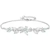 Collar de Flor de Glicinia de Plata Pura S999, Cadena para Clavícula de Flor de Zirconia de Plata Pura de Lujo Ligero de Nicho de Gama Alta, Nuevo Modelo Popular para Mujeres