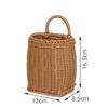 Cesta de Almacenamiento de Jengibre y Ajo de Rattan Imitación Cesta Colgante de Pared Vintage Cesta Pequeña Portátil para Flores Utensilios de Cocina Cesta Colgante Pared