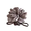 Scrunchie de cabelo preto com bolinhas e laço em formato de coração, estilo coreano, acessório de cabelo elegante para rabos de cavalo baixos, lindo elástico de cabelo