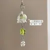 Cadena para Teléfono de Trébol de Cuatro Hojas Cadena de Adorno de Carrillón de Viento de Hoja de Arce de la Suerte Cadena de Cristal Ccd Colgante de Cámara Accesorio para Bolso
