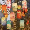 Lanternas Externas Estilo Vintage, Lanternas de Tecido à Prova d'Água Estilo Chinês para Áreas Turísticas, Enfeites para Árvores de Rua, Decorações para Restaurantes em Cidades Antigas, Lanternas Brilhantes em Formato de Melão Chinês
