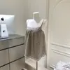 Camisola Fresca de Verano con Estampado de Leopardo en Color Café con Leche, Camisola con Estampado de Leopardo de Ye Hong Apparel, Mezcla de Algodón para Mujer