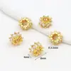 Cuentas Barril de Zirconia Microincrustada en Oro Real de 18K que Conserva el Color, Pulsera de Cristal de Cintura Pequeña con Agujero Pasante, Cuentas Espaciadoras DIY C45