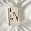 Casal Despreocupado Urso e Coelho Adequado para Capa de Celular Apple 14/15Pro Iphone13 Capa Mole de Cobertura Total para Mulheres 17