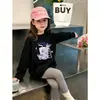 Camiseta Feminina para Primavera e Outono 2026 Novo Estilo Moda Outono Infantil Camiseta Básica Fofa de Manga Longa 100% Algodão para Bebês