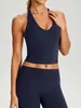 Top de yoga com bojo, gola halter, maciez de nuvem, amigo da pele, top esportivo para Pilates, adequado para corrida e academia, lindo design nas costas 62111