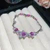 Pulsera de Cierre Redondo Colorida con Circonita Brillante, Pulsera de Lujo Ligero de Alta Gama, Accesorio de Mano Versátil Dulce de Nicho y Personalidad para Mujeres