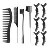 Set de Peines para Peinar el Cabello, Peine de Dientes Gruesos para Cortes de Cabello, Peine para Peinar Pompadour, Peine de Dientes Anchos, Pinza de Cocodrilo para Peluquería