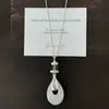 Collar con Colgante de Plata de Alto Nivel Estilo Old Money para Mujer, Colgante de Gota de Agua Estilo Coreano, Collar Largo Estilo Vacaciones, Gargantilla, Cadena para Clavícula