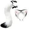 Nuevo Juguete de Cola Cosplay Orejas de Gato Set de Cola de Gato Estilo Japonés Zorro Hecho a Mano Accesorios para Catgirl Correas Diadema