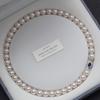 Collar de Perlas Redondas Shijia Genuinas para Mujer de Lujo Ligero de Alta Gama Cadena de Lana Plata 925 Zircón Azul Cadena para Clavícula Collar Cadena