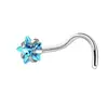 Piercing de Nariz Estrela de Cinco Pontas em Aço Inoxidável, Piercing de Nariz com Barra Única de Zircônia, Piercing de Nariz Personalizado, Barra Reta, Barra Curva, Piercing de Nariz em S, Atacado de Fábrica