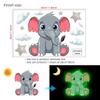 Pegatina de Interruptor de Elefante de Dibujos Animados Luminoso Baiyun AFG3681 Personalizada Transfronteriza Dormitorio Habitación Infantil Decorativa Pegatina de Pared