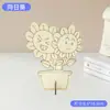 Ornamento de Flor Branca Tridimensional de Madeira Kit de Materiais para Grafite de Educação Infantil Artística Infantil DIY Feito à Mão Iluminação Educação Infantil