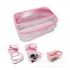 Bolsa de Cosméticos Transparente Personalizada pelo Fabricante com Parte Superior em Tela Portátil para Viagem Bolsa de Cosméticos Bolsa de PVC Transparente