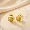 Brincos de aço titânio em formato de coração para mulheres, não desbotam, ear cuffs de alta qualidade e elegantes, design de rosca para evitar perdas, brincos de pérola redonda fosca