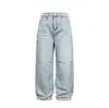 Yidao Vintage 2026 Primavera Nuevos Jeans Sueltos Lavados Desgastados Estilo Retro Americano con Bigotes de Gato Pantalones Rectos de Pierna Ancha