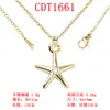 Collar de Acero Inoxidable con Cruz y Colgante de Corazón, Luna, Estrella de Cuatro Puntas, Manzana, Cobre Puro Microincrustado, Cadena para Joyería de Moda Femenina
