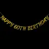 Bandeira Personalizada e Papel com Glitter de Flores para Aniversário de 30 40 50 60 70 80 90 100 Anos Disponível em 5 Cores
