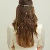 Acessórios de Cabelo com Corrente de Pérolas, Tiara com Franja Estilo Floresta Nupcial, Argolas de Cabelo Retrô Europeias e Americanas, Acessório de Cabeça da Moda e Versátil para Mulheres