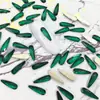 2 piezas 30 Decoraciones para Uñas Celebridad de Internet Lujo Forma Irregular de Fondo Plano Pedrería Verde Oscuro Brocas Verdes para Uñas Japonesas con Agujero