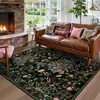 Alfombra Persa Imitación Cachemir Floral Vintage Transfronteriza para Sala de Estar, Fácil de Cuidar, Lavable a Máquina, Alfombra para Mesa de Café, Alfombra para Mesita de Noche de Dormitorio