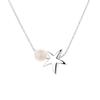 Collar de Plata de Ley S925 Perla de Agua Dulce Natural Estrella de Mar Estrella de Cinco Puntas Accesorios Marinos Cadena para Clavícula de Moda de Gama Alta para Mujeres