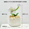 Adornos de Escritorio Hechos a Mano de Flor de Jacinto Suculento Esmaltado Decoración de Maceta de Planta Artificial de Vidrio Micro Paisaje Creativo