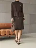 Vestido de Punto Patchwork Falso de Dos Piezas para Mujer, Otoño e Invierno, Ajuste Holgado Adelgazante, Combinado con un Abrigo, Vestido Suéter de Longitud Media por Encima de la Rodilla