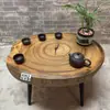 Mesa de Té de Madera de Alcanfor Talla de Raíz Madera Maciza Mesa de Café Pequeña Estilo Shaji B&B Sala de Estar Ventana Saliente Tatami Mesa Pequeña