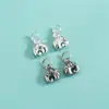 Pingente Sólido de Prata Esterlina S925 Pingente de Elefante Auspicioso Pulseira de Corda Trançada Pingente de Colar Acessórios de Pingente Feitos à Mão DIY