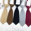 Corbata Pequeña Ultracorta para Mujer, Color Sólido, Floja, Linda, Estilo Preppy, Gratis, Rayas Estilo Japonés, Marrón Retro, Jardín de Niños Masculino