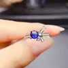 Anillo de Zafiro Natural Popular al por Mayor de Fábrica Plata S925 Incrustado con Piedra Principal 5*5 Joyería de Lujo Venta Directa de Fábrica