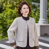 Elegante blazer corto de tweed doble cara para madres petite, colección otoño/invierno 2026, elegante prenda exterior estilo coreano