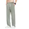 Jeans de Tencel para Hombre Verano Delgados Estilo Americano High Street Pantalones Rectos Sueltos Pantalones Casuales de Seda Hielo para Verano