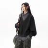 Sudadera Polo a Rayas Estilo Americano Falso Dos Piezas para Mujeres y Hombres Otoño 2025 Nicho Diseño Patchwork Casual Versátil Top