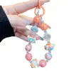 Cadena de Teléfono Móvil con Cuentas Láser Pintadas a Mano de Colores Creativos Llavero de Cristales de Moda Adornos Colgantes para Bolsos de Mano de Alta Gama