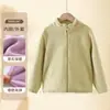 Chaqueta de Polar Doble Cara para Niñas Otoño e Invierno Cárdigan Infantil Esencial para Uniforme Escolar con Forro de Polar y Capa Interior Engrosada