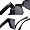 Gafas de sol de montura cuadrada se pueden usar sobre gafas graduadas para mujer, Portátiles para conducir, Elegantes gafas de sol polarizadas de alta definición negras para hombre, Protección UV