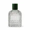 Garrafa de Perfume de Vidro Texturizado Criativa Linhas Geométricas Corpo da Garrafa Embalagem de Perfume Frasco Vazio Suporta Personalização e Amostragem