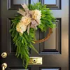 Guirlanda de Hortênsia Estilo Pastoral Transfronteiriça Decoração Pendente Casa de Fazenda Casa Laço Pendurado na Parede Guirlanda Simulada Pendurada na Porta