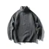 Suéter de punto de cuello alto con media cremallera estilo retro americano Old Money para hombre y mujer, suéter casual de color liso para otoño, para parejas
